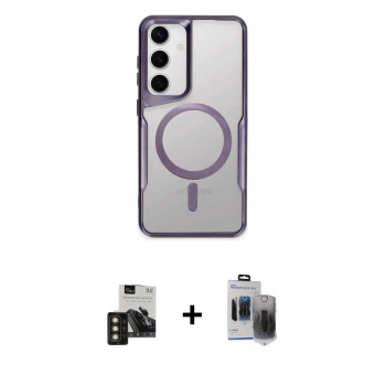 MARSİLYAN™- Galaxy S24 Kılıf Yadigar Klasik Özel Seri - Siyah Vanessa Magic Hayalet Cam + PVD Metal Kamera Lens - GD