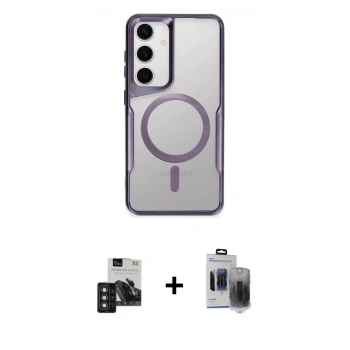 MARSİLYAN™- Galaxy S24 Kılıf Yadigar Klasik Özel Seri - Siyah Vanessa Magic Hayalet Cam + PVD Metal Kamera Lens - TNGI
