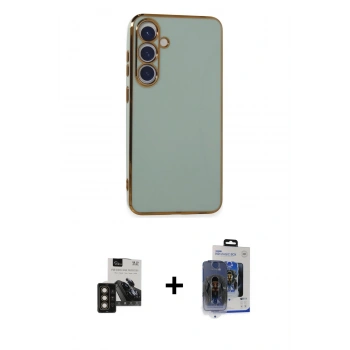 MARSİLYAN™- Galaxy S24 Kılıf Yankı Serisi - Siyah Vanessa Magic Cam + PVD Metal Kamera Lens - GD