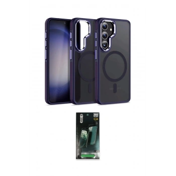 MARSİLYAN™- Galaxy S24 Kılıf Yörünge Klasik - Siyah 360 Mat Full Body Arka Koruyucu