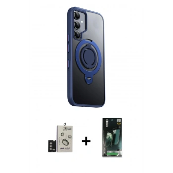 MARSİLYAN™- Galaxy S24 Kılıf Zirve Çizgi Prime - Şeffaf 360 Full Body Arka Koruyucu + Bilvis Titan Kamera Lens - DNMR