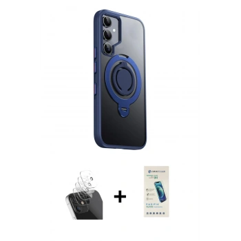 MARSİLYAN™- Galaxy S24 Kılıf Zirve Çizgi Prime - Şeffaf Pasifik Cam Ekran Koruyucu + Kamera Lens Koruma Cam - SF