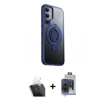 MARSİLYAN™- Galaxy S24 Kılıf Zirve Çizgi Prime - Siyah Vanessa Magic Cam + Kamera Lens Koruma Cam - SF