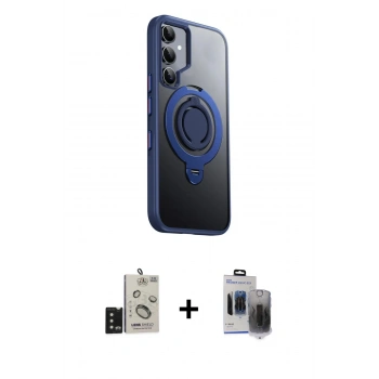 MARSİLYAN™- Galaxy S24 Kılıf Zirve Çizgi Prime - Siyah Vanessa Magic Hayalet Cam + Bilvis Titan Kamera Lens - SH