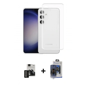 MARSİLYAN™- Galaxy S24 Kılıf Zirve Doku - Siyah Vanessa Magic Cam + PVD Metal Kamera Lens - SH