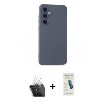 MARSİLYAN™- Galaxy S24 Plus Kılıf Ahenk Serisi - Şeffaf Pasifik Cam Ekran Koruyucu + Kamera Lens Koruma Cam - SF