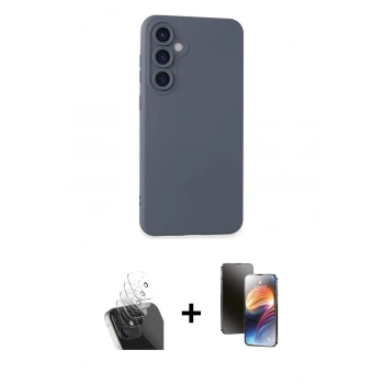 MARSİLYAN™- Galaxy S24 Plus Kılıf Ahenk Serisi - Siyah 3D Antistatik Mat Seramik Nano Ekran Koruyucu + Kamera Lens Koruma Cam - SF