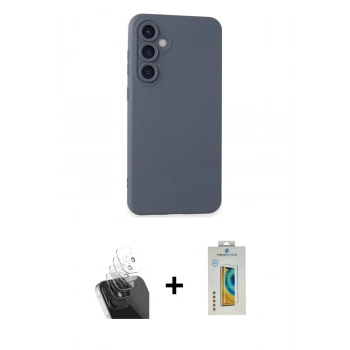 MARSİLYAN™- Galaxy S24 Plus Kılıf Ahenk Serisi - Siyah Polymer Nano Ekran Koruyucu + Kamera Lens Koruma Cam - SF