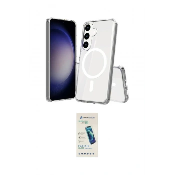 MARSİLYAN™- Galaxy S24 Plus Kılıf Ahenk Yansıma Prime - Şeffaf Pasifik Cam Ekran Koruyucu