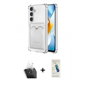 MARSİLYAN™- Galaxy S24 Plus Kılıf Doruk Klasik Koleksiyonu - Şeffaf Pasifik Cam Ekran Koruyucu + Kamera Lens Koruma Cam - SF