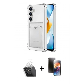 MARSİLYAN™- Galaxy S24 Plus Kılıf Doruk Klasik Koleksiyonu - Siyah 3D Antistatik Mat Seramik Nano Ekran Koruyucu + Kamera Lens Koruma Cam - SF