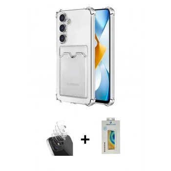 MARSİLYAN™- Galaxy S24 Plus Kılıf Doruk Klasik Koleksiyonu - Siyah Polymer Nano Ekran Koruyucu + Kamera Lens Koruma Cam - SF