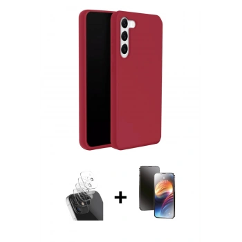 MARSİLYAN™- Galaxy S24 Plus Kılıf Kozmos Yansıma Özel Seri - Siyah 3D Antistatik Mat Seramik Nano Ekran Koruyucu + Kamera Lens Koruma Cam - SF