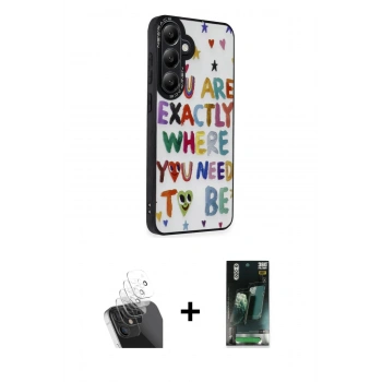 MARSİLYAN™- Galaxy S24 Plus Kılıf Odak Klasik Serisi - Şeffaf 360 Full Body Arka Koruyucu + Kamera Lens Koruma Cam - SF