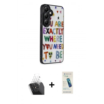 MARSİLYAN™- Galaxy S24 Plus Kılıf Odak Klasik Serisi - Şeffaf Pasifik Cam Ekran Koruyucu + Kamera Lens Koruma Cam - SF