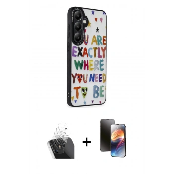 MARSİLYAN™- Galaxy S24 Plus Kılıf Odak Klasik Serisi - Siyah 3D Antistatik Mat Seramik Nano Ekran Koruyucu + Kamera Lens Koruma Cam - SF