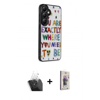 MARSİLYAN™- Galaxy S24 Plus Kılıf Odak Klasik Serisi - Siyah Bilvis 3D Cam Ekran Koruyucu + Kamera Lens Koruma Cam - SF