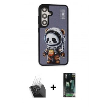 MARSİLYAN™- Galaxy S24 Plus Kılıf Siluet Modern Özel Seri - Şeffaf 360 Full Body Arka Koruyucu + Kamera Lens Koruma Cam - SF