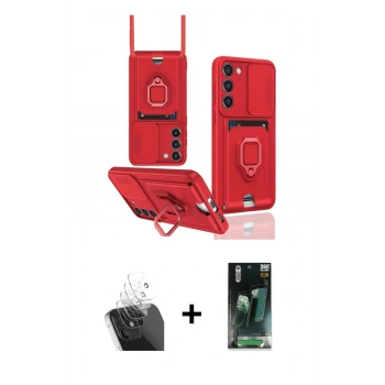 MARSİLYAN™- Galaxy S24 Plus Kılıf Vadi Form Prime - Siyah 360 Mat Full Body Arka Koruyucu + Kamera Lens Koruma Cam - SF