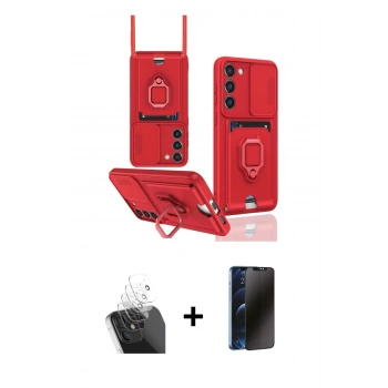 MARSİLYAN™- Galaxy S24 Plus Kılıf Vadi Form Prime - Siyah 3D Antistatik Hayalet Cam Ekran Koruyucu + Kamera Lens Koruma Cam - SF