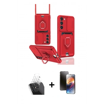 MARSİLYAN™- Galaxy S24 Plus Kılıf Vadi Form Prime - Siyah 3D Antistatik Mat Seramik Nano Ekran Koruyucu + Kamera Lens Koruma Cam - SF