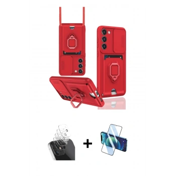 MARSİLYAN™- Galaxy S24 Plus Kılıf Vadi Form Prime - Siyah 3D Antistatik Seramik Nano Ekran Koruyucu + Kamera Lens Koruma Cam - SF