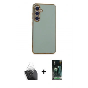 MARSİLYAN™- Galaxy S24 Plus Kılıf Yankı Serisi - Şeffaf 360 Full Body Arka Koruyucu + Kamera Lens Koruma Cam - SF