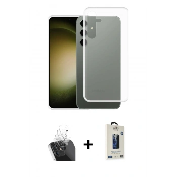 MARSİLYAN™- Galaxy S24 Plus Kılıf Zirve Doku - Siyah Bilvis Hayalet Cam Ekran Koruyucu + Kamera Lens Koruma Cam - SF