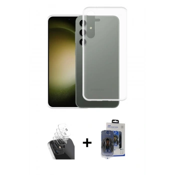 MARSİLYAN™- Galaxy S24 Plus Kılıf Zirve Doku - Siyah Vanessa Magic Cam + Kamera Lens Koruma Cam - SF