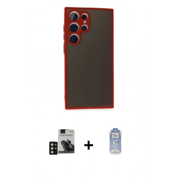 MARSİLYAN™- Galaxy S24 Ultra Kılıf Ahenk Çizgi Serisi - Siyah Joko Magic 5D Cam + PVD Metal Kamera Lens - DNMR