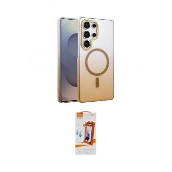 MARSİLYAN™- Galaxy S24 Ultra Kılıf Ahenk Doku Özel Seri - Siyah AutoKit 5in1 Fiber Polymer Nano Ekran Koruyucu