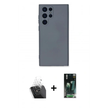MARSİLYAN™- Galaxy S24 Ultra Kılıf Ahenk Serisi - Şeffaf 360 Full Body Arka Koruyucu + Kamera Lens Koruma Cam - SF