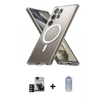 MARSİLYAN™- Galaxy S24 Ultra Kılıf Ahenk Yansıma Prime - Siyah Joko Magic 5D Cam + PVD Metal Kamera Lens - DNMR