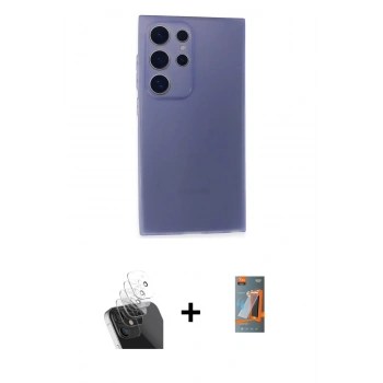 MARSİLYAN™- Galaxy S24 Ultra Kılıf Atlas Minimal Prime - Siyah AutoKit 5in1 Fiber Hayalet Polymer Nano Ekran Koruyucu + Kamera Lens Koruma Cam - SF