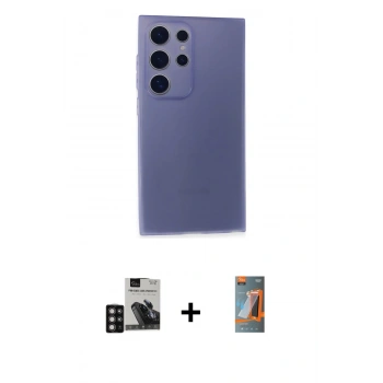 MARSİLYAN™- Galaxy S24 Ultra Kılıf Atlas Minimal Prime - Siyah AutoKit 5in1 Fiber Hayalet Polymer Nano Ekran Koruyucu + PVD Metal Kamera Lens - DNMR