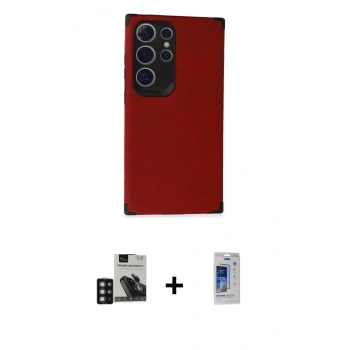 MARSİLYAN™- Galaxy S24 Ultra Kılıf Doruk Asil Koleksiyonu - Siyah Durable Full Glue Curved Cam + PVD Metal Kamera Lens - DNMR