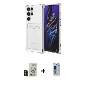 MARSİLYAN™- Galaxy S24 Ultra Kılıf Doruk Klasik Koleksiyonu - Siyah Durable Full Glue Curved Cam + Bilvis Titan Kamera Lens - DNMR