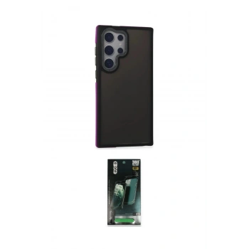MARSİLYAN™- Galaxy S24 Ultra Kılıf Eksen Işık - Şeffaf 360 Full Body Arka Koruyucu
