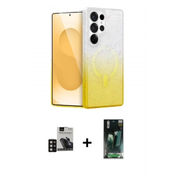 MARSİLYAN™- Galaxy S24 Ultra Kılıf Eksen Minimal Özel Seri - Siyah 360 Mat Full Body Arka Koruyucu + PVD Metal Kamera Lens - DNMR