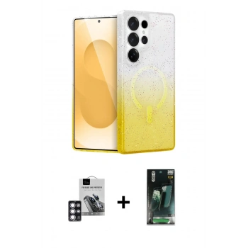 MARSİLYAN™- Galaxy S24 Ultra Kılıf Eksen Minimal Özel Seri - Siyah 360 Mat Full Body Arka Koruyucu + PVD Metal Kamera Lens - PE