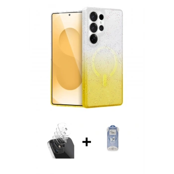 MARSİLYAN™- Galaxy S24 Ultra Kılıf Eksen Minimal Özel Seri - Siyah Joko Magic 5D Cam + Kamera Lens Koruma Cam - SF