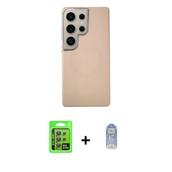 MARSİLYAN™- Galaxy S24 Ultra Kılıf Eksen Prime - Siyah Joko Magic 5D Cam + Raze Metal Kamera Lens - GI