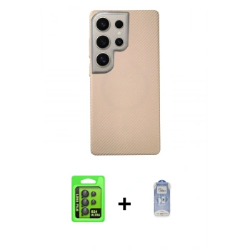MARSİLYAN™- Galaxy S24 Ultra Kılıf Eksen Prime - Siyah Joko Magic 5D Cam + Raze Metal Kamera Lens - SH