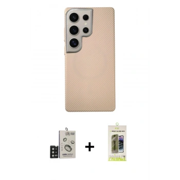 MARSİLYAN™- Galaxy S24 Ultra Kılıf Eksen Prime - Siyah Joko Magic 5D Hayalet Cam + Bilvis Titan Kamera Lens - SH