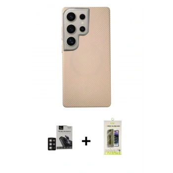 MARSİLYAN™- Galaxy S24 Ultra Kılıf Eksen Prime - Siyah Joko Magic 5D Hayalet Cam + PVD Metal Kamera Lens - DNMR