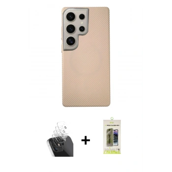 MARSİLYAN™- Galaxy S24 Ultra Kılıf Eksen Prime - Siyah Joko Magic 5D Hayalet Cam + Kamera Lens Koruma Cam - SF