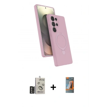 MARSİLYAN™- Galaxy S24 Ultra Kılıf İz Işık Koleksiyonu - Siyah AutoKit 5in1 Fiber Hayalet Polymer Nano Ekran Koruyucu + Bilvis Titan Kamera Lens - DNMR