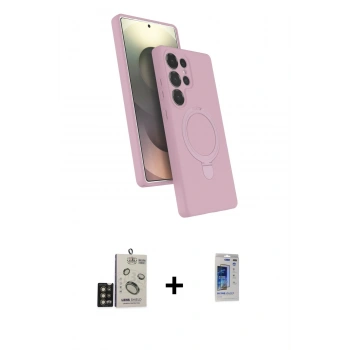 MARSİLYAN™- Galaxy S24 Ultra Kılıf İz Işık Koleksiyonu - Siyah Durable Full Glue Curved Hayalet Cam + Bilvis Titan Kamera Lens - GD