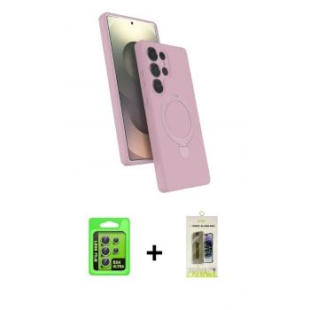 MARSİLYAN™- Galaxy S24 Ultra Kılıf İz Işık Koleksiyonu - Siyah Joko Magic 5D Hayalet Cam + Raze Metal Kamera Lens - GS