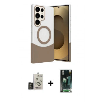 MARSİLYAN™- Galaxy S24 Ultra Kılıf Kozmos Form Özel Seri - Şeffaf 360 Full Body Arka Koruyucu + Bilvis Titan Kamera Lens - GD